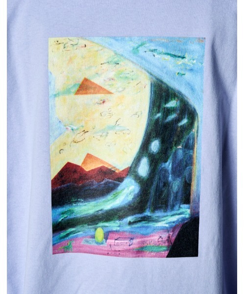 RUMCHE（ラムシェ）の「"Roy Taro" Art Print Long Sleeve T-shirt / "Roy taro"アートプリントロングスリーブTシャツ（Tシャツ/カットソー・レディース・ホワイト/ブラック/サックスブルー・FREE）」の10枚目の写真