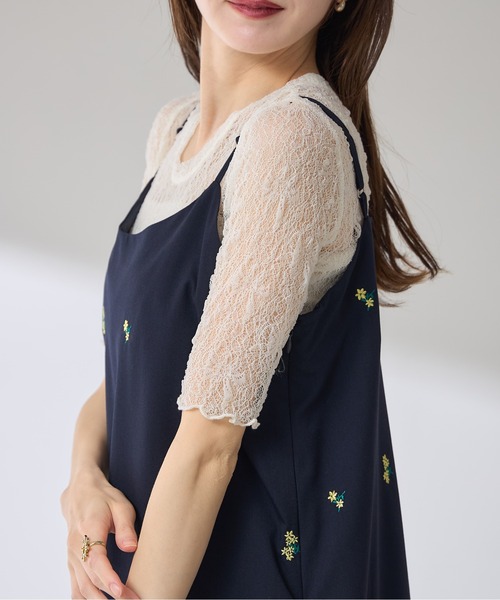 セール】【ZOZO限定】フラワー刺繍キャミワンピース（ワンピース