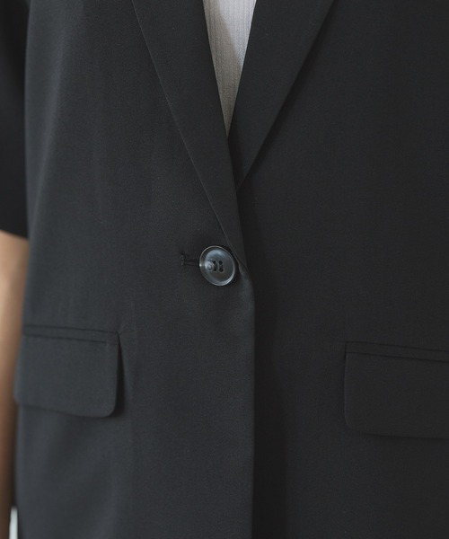 Honeys（ハニーズ）の「ハーフスリーブテーラードジャケット（テーラードジャケット・レディース・ブラック/ライトベージュ/チャコール/モカ・3L/L/LL/M/S）」の18枚目の写真