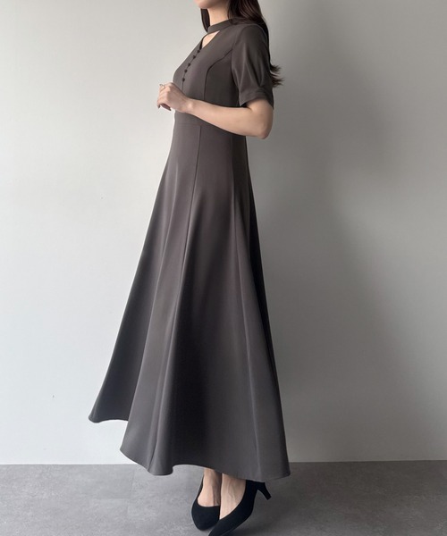【CHICLINE】SINIA ショールカラフレアワンピース☆韓国の人気 楽天市場】TRUBE フレアワンピース 長袖 レディース ワンピース
