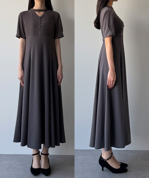 ▪️【美品】アナイ レーヨンウールジョーゼットフレアワンピース 38 ピンク ▪️【美品】アナイ レーヨンウールジョーゼットフレア