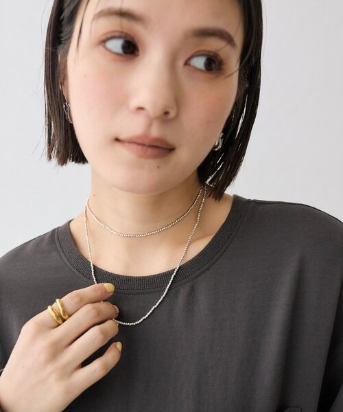 RIVE DROITE（リヴドロワ）の「【コーデが華やぐ】ヘマタイトロングネックレス（ネックレス・レディース・シルバー・FREE）」の9枚目の写真