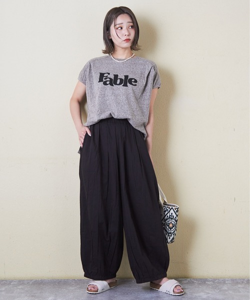 CUBE SUGAR（キューブシュガー）の「インドコットンキャンブリックバルーンギャザーパンツ（その他パンツ・レディース・ブラック/ベージュ/イエロー/オレンジ/カーキ・M）」の8枚目の写真