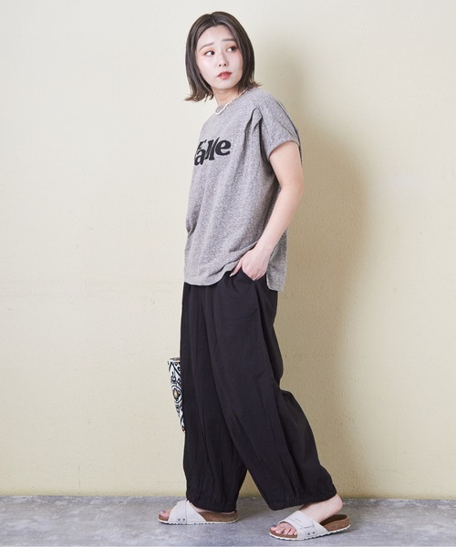 CUBE SUGAR（キューブシュガー）の「インドコットンキャンブリックバルーンギャザーパンツ（その他パンツ・レディース・ブラック/ベージュ/イエロー/オレンジ/カーキ・M）」の9枚目の写真