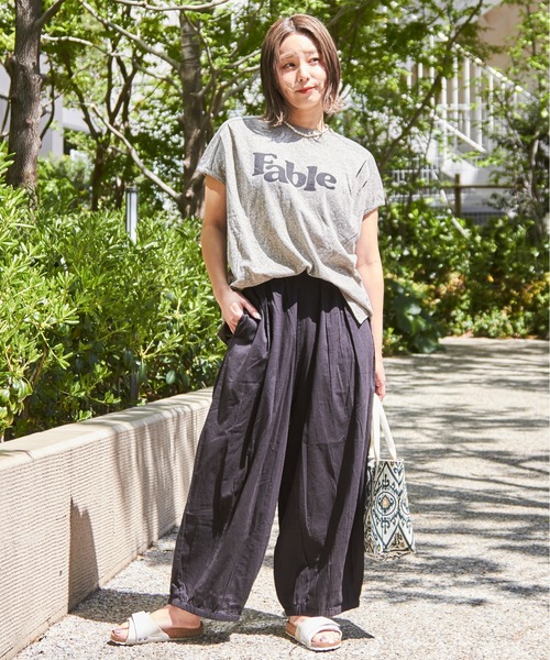 CUBE SUGAR（キューブシュガー）の「インドコットンキャンブリックバルーンギャザーパンツ（その他パンツ・レディース・ブラック/ベージュ/イエロー/オレンジ/カーキ・M）」の6枚目の写真