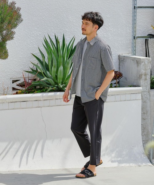 FOUND GOOD（ファウンドグッド）の「サッカーハンソデシャツ（シャツ/ブラウス・メンズ・ブラック/ブラウン系/レッド系/ブルー系・XL/L/M/S）」の5枚目の写真