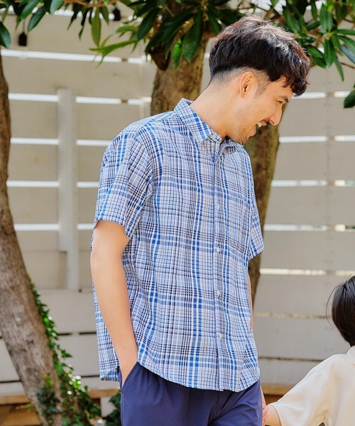 FOUND GOOD（ファウンドグッド）の「サッカーハンソデシャツ（シャツ/ブラウス・メンズ・ブラック/ブラウン系/レッド系/ブルー系・XL/L/M/S）」の13枚目の写真