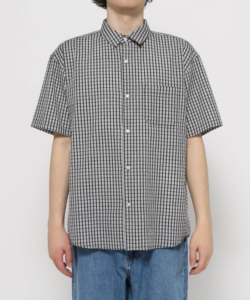 FOUND GOOD（ファウンドグッド）の「サッカーハンソデシャツ（シャツ/ブラウス・メンズ・ブラック/ブラウン系/レッド系/ブルー系・XL/L/M/S）」の18枚目の写真