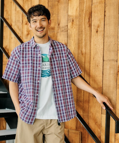 FOUND GOOD（ファウンドグッド）の「サッカーハンソデシャツ（シャツ/ブラウス・メンズ・ブラック/ブラウン系/レッド系/ブルー系・XL/L/M/S）」の17枚目の写真