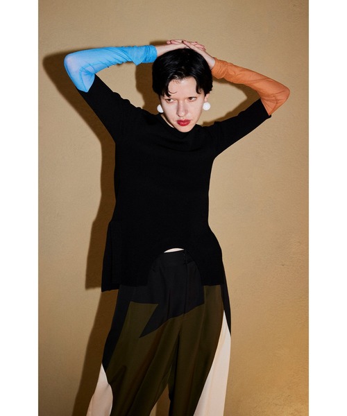 CIRCLE CUT BLOCKING KT TOP（ニット/セーター）｜OMMO（オーエム
