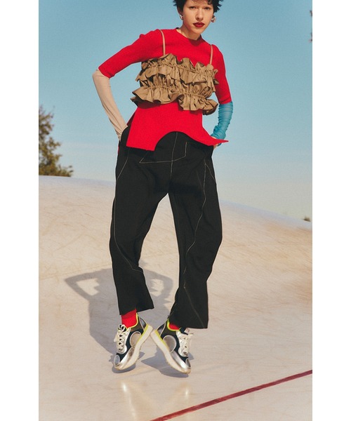 CIRCLE CUT BLOCKING KT TOP（ニット/セーター）｜OMMO（オーエム