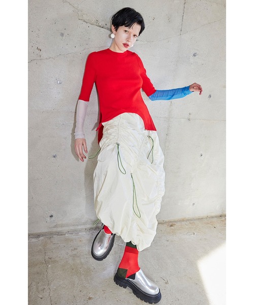 CIRCLE CUT BLOCKING KT TOP（ニット/セーター）｜OMMO（オーエム