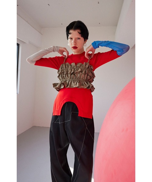 CIRCLE CUT BLOCKING KT TOP（ニット/セーター）｜OMMO（オーエム