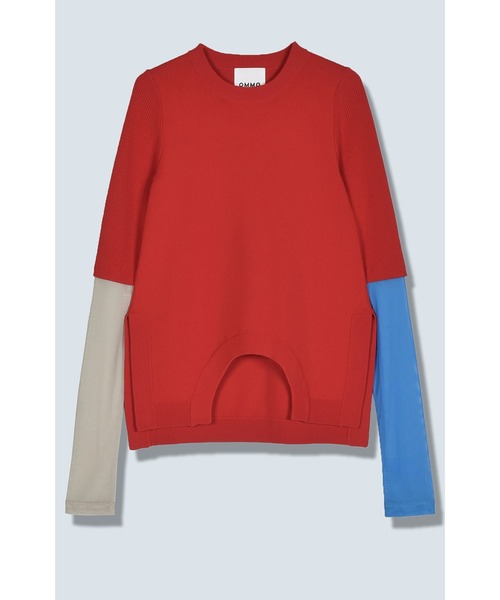 OMMO(オーエムエムオー)の「CIRCLE CUT BLOCKING KT TOP(ニット/セーター・レディース・レッド/ブラック/カーキ/ブルー/ブラック系その他・FREE)」の21枚目の写真