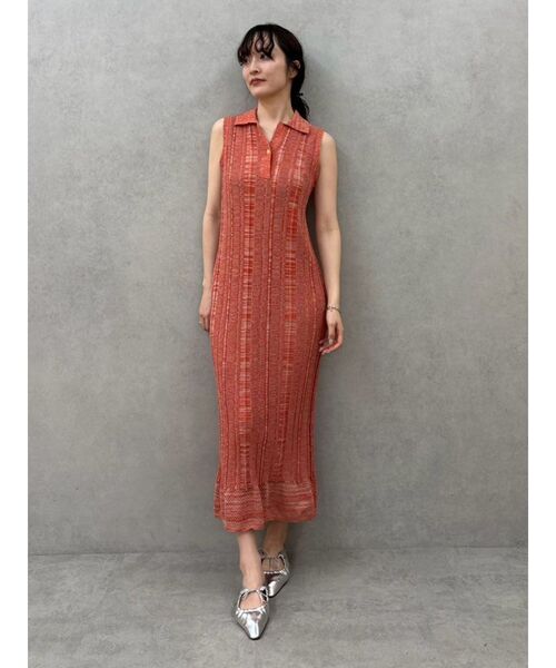 LAGUNAMOON（ラグナムーン）の「シャツカラーメランジニットワンピース（ワンピース・レディース・オレンジ/ミント/ブラック・SMALL/MEDIUM）」の9枚目の写真