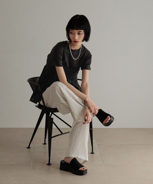 LOWRYS FARM(ローリーズファーム)の「ノルマンディシアーワイドパンツ 289790(その他パンツ・レディース・チャコールグレー/ライトグリーン/その他・MEDIUM/LARGE)」の8枚目の写真