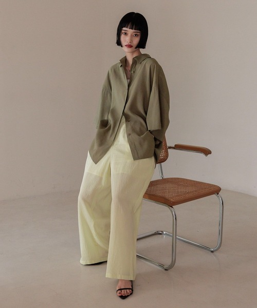 LOWRYS FARM(ローリーズファーム)の「ノルマンディシアーワイドパンツ 289790(その他パンツ・レディース・チャコールグレー/ライトグリーン/その他・MEDIUM/LARGE)」の11枚目の写真