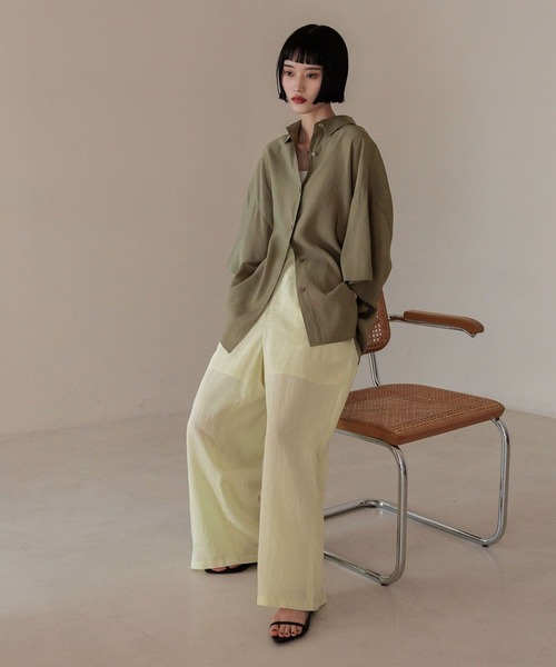 LOWRYS FARM(ローリーズファーム)の「ノルマンディシアーワイドパンツ 289790(その他パンツ・レディース・チャコールグレー/ライトグリーン/その他・MEDIUM/LARGE)」の12枚目の写真