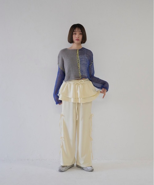 Uenui(ウニュイ)の「ウエストフリル レイヤード スウェットパンツ(スウェットパンツ・レディース・ベージュ/チャコールグレー/グレー・FREE)」の21枚目の写真