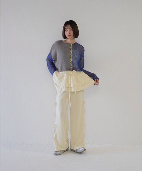 Uenui(ウニュイ)の「ウエストフリル レイヤード スウェットパンツ(スウェットパンツ・レディース・ベージュ/チャコールグレー/グレー・FREE)」の22枚目の写真