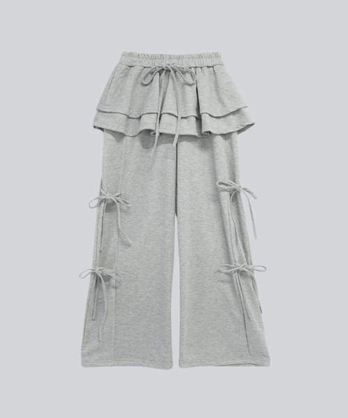 Uenui(ウニュイ)の「ウエストフリル レイヤード スウェットパンツ(スウェットパンツ・レディース・ベージュ/チャコールグレー/グレー・FREE)」の19枚目の写真