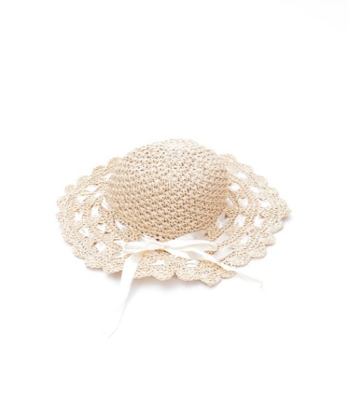axes femme POETIQUE(アクシーズファムポエティック)の「はしごリボンサマーハット(ハット・レディース・ベージュ・FREE)」の3枚目の写真