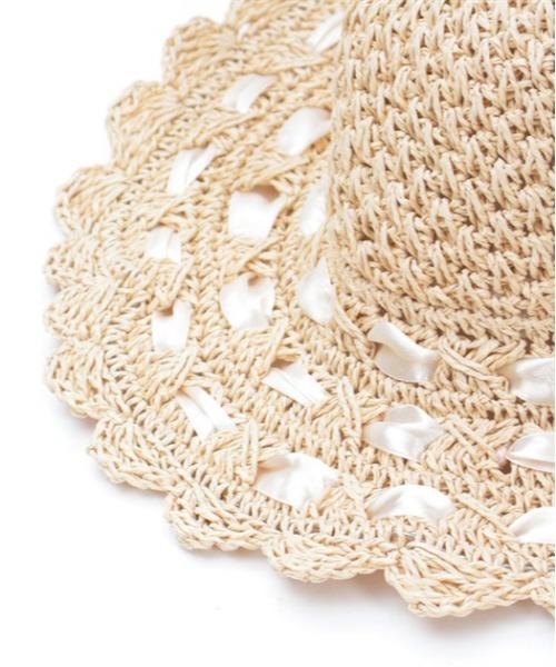 axes femme POETIQUE(アクシーズファムポエティック)の「はしごリボンサマーハット(ハット・レディース・ベージュ・FREE)」の5枚目の写真