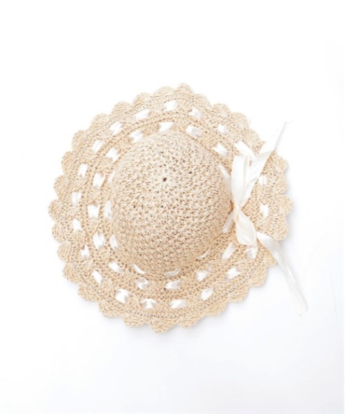 axes femme POETIQUE(アクシーズファムポエティック)の「はしごリボンサマーハット(ハット・レディース・ベージュ・FREE)」の7枚目の写真