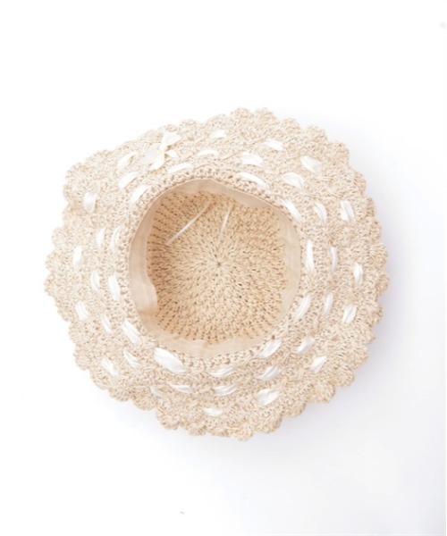 axes femme POETIQUE(アクシーズファムポエティック)の「はしごリボンサマーハット(ハット・レディース・ベージュ・FREE)」の8枚目の写真