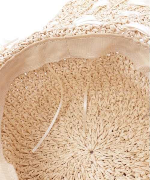 axes femme POETIQUE(アクシーズファムポエティック)の「はしごリボンサマーハット(ハット・レディース・ベージュ・FREE)」の9枚目の写真