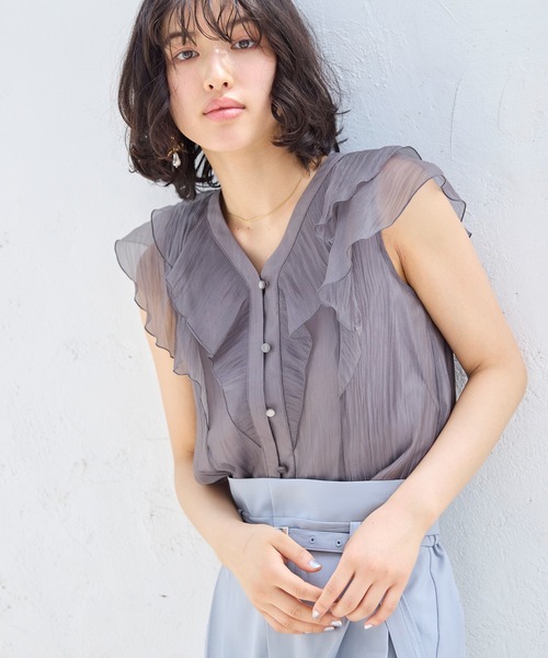 激安人気新品 シアーフリルブラウス（シャツ/ブラウス）｜VIS（ビス）の トップス