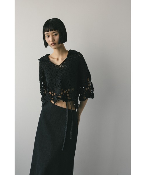 STYLEMIXER（スタイルミキサー）の「ハンドメイドクロシェニット（ニット/セーター・レディース・ライム/アイボリー/ブラック・FREE）」の22枚目の写真