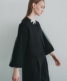 WHYTO.（ホワイト）の「「WHYTO. / ホワイト」チュールレイヤードスリーブジャケット（その他アウター）」