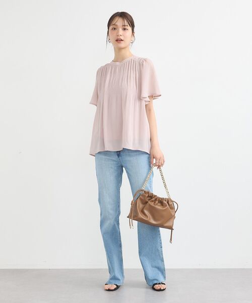 earth music&ecology(アースミュージックアンドエコロジー)の「セルフカットフレアデニムパンツ(デニムパンツ・レディース・ライトインディゴブルー/ブルー系その他・M/L/S)」の15枚目の写真