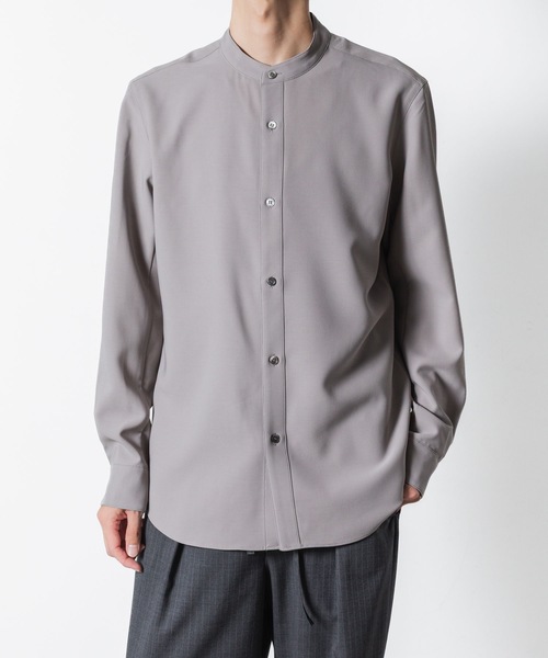 ATTACHMENT(アタッチメント)の「PE コンパクトツイル バンドカラー ドレスシャツ / PE COMPACT TWILL BAND COLLAR DRESS SHIRT(シャツ/ブラウス・メンズ・グレー系/ブラック/ネイビー/ホワイト・3/2/1)」の6枚目の写真