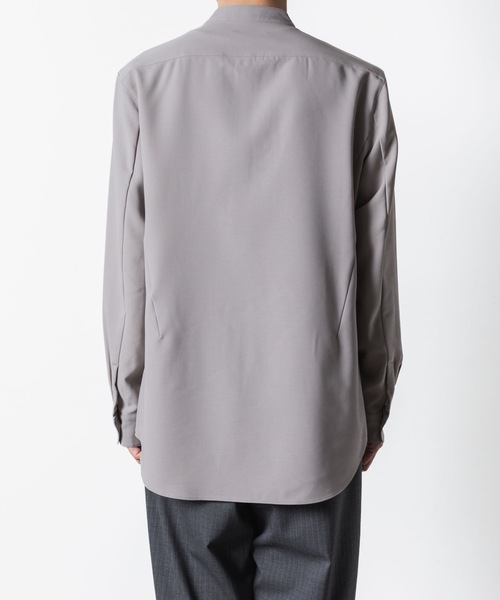 ATTACHMENT(アタッチメント)の「PE コンパクトツイル バンドカラー ドレスシャツ / PE COMPACT TWILL BAND COLLAR DRESS SHIRT(シャツ/ブラウス・メンズ・グレー系/ブラック/ネイビー/ホワイト・3/2/1)」の8枚目の写真