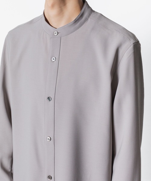 ATTACHMENT(アタッチメント)の「PE コンパクトツイル バンドカラー ドレスシャツ / PE COMPACT TWILL BAND COLLAR DRESS SHIRT(シャツ/ブラウス・メンズ・グレー系/ブラック/ネイビー/ホワイト・3/2/1)」の10枚目の写真
