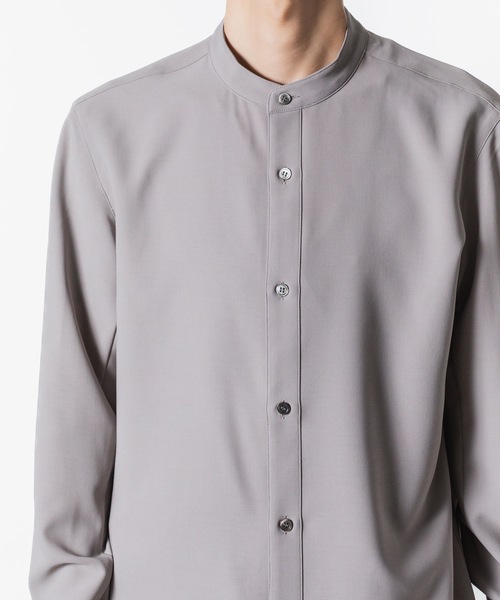 ATTACHMENT(アタッチメント)の「PE コンパクトツイル バンドカラー ドレスシャツ / PE COMPACT TWILL BAND COLLAR DRESS SHIRT(シャツ/ブラウス・メンズ・グレー系/ブラック/ネイビー/ホワイト・3/2/1)」の11枚目の写真