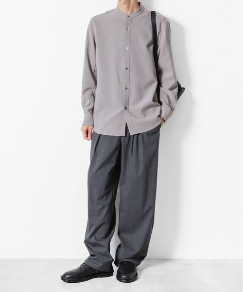 ATTACHMENT(アタッチメント)の「PE コンパクトツイル バンドカラー ドレスシャツ / PE COMPACT TWILL BAND COLLAR DRESS SHIRT(シャツ/ブラウス・メンズ・グレー系/ブラック/ネイビー/ホワイト・3/2/1)」の13枚目の写真