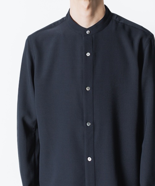 ATTACHMENT(アタッチメント)の「PE コンパクトツイル バンドカラー ドレスシャツ / PE COMPACT TWILL BAND COLLAR DRESS SHIRT(シャツ/ブラウス・メンズ・グレー系/ブラック/ネイビー/ホワイト・3/2/1)」の18枚目の写真