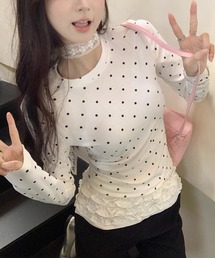 HALEY PESCA/ドット柄　カットソー 長袖