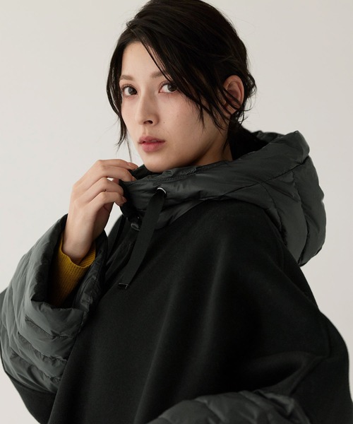 sankyo shokai(サンキョウショウカイ)の「ウール コートポンチョ ケープ(ポンチョ・レディース・ライトベージュ/ブラック/グレー/ブラウン・FREE)」の11枚目の写真