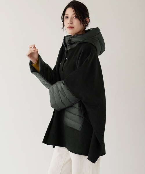 sankyo shokai(サンキョウショウカイ)の「ウール コートポンチョ ケープ(ポンチョ・レディース・ライトベージュ/ブラック/グレー/ブラウン・FREE)」の13枚目の写真