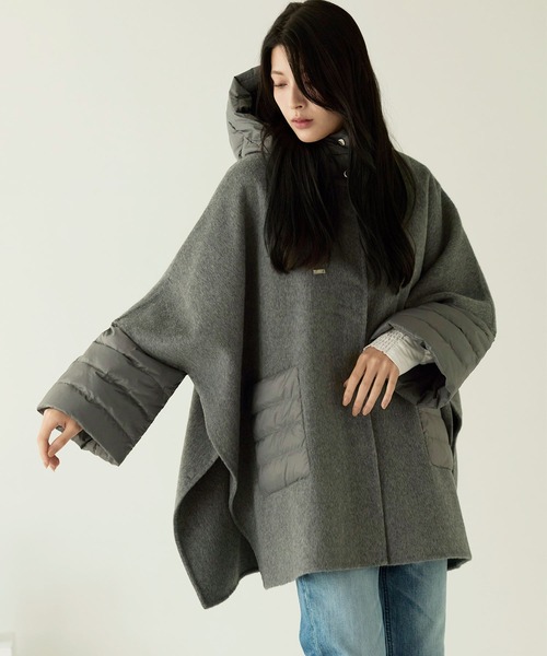 sankyo shokai(サンキョウショウカイ)の「ウール コートポンチョ ケープ(ポンチョ・レディース・ライトベージュ/ブラック/グレー/ブラウン・FREE)」の7枚目の写真