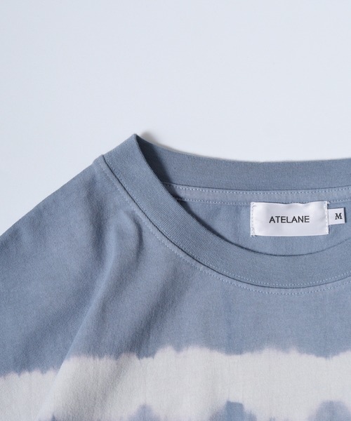 ATELANE（アテレーン）の「ATELANE タイダイボーダーTシャツ（Tシャツ/カットソー・メンズ・ネイビー/ライトグレー/ブルー・L/M）」の7枚目の写真