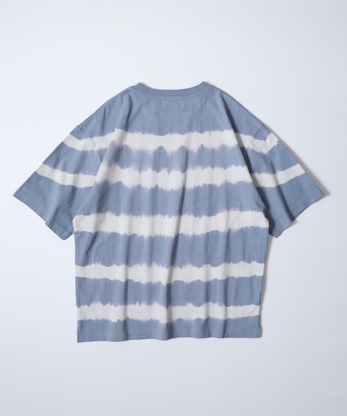 ATELANE（アテレーン）の「ATELANE タイダイボーダーTシャツ（Tシャツ/カットソー・メンズ・ネイビー/ライトグレー/ブルー・L/M）」の10枚目の写真