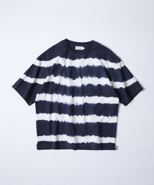 ATELANE（アテレーン）の「ATELANE タイダイボーダーTシャツ（Tシャツ/カットソー・メンズ・ネイビー/ライトグレー/ブルー・L/M）」の4枚目の写真