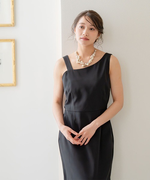 Jolie et Jolie(ジョリーエジョリー)の「レースデザインブラウス+アシメワンピースドレス(ドレス・レディース・グレー系/ホワイト×ブラック・M/L/LL/3L/4L/5L)」の13枚目の写真