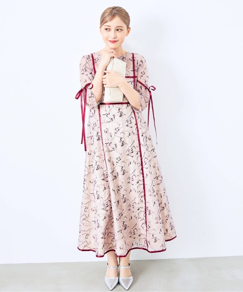 CELEN（セレン）の「《2025新作》【オケージョンドレス/結婚式/お呼ばれ】マルチway フラワーオーガンジーワンピース（ドレス・レディース・グリーン/パープル/ブラック・FREE）」の3枚目の写真