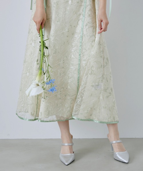 CELEN(セレン)の「【オケージョンドレス/結婚式/お呼ばれ】マルチway フラワーオーガンジーワンピース(ドレス・レディース・グリーン/パープル/ブラック・FREE)」の13枚目の写真